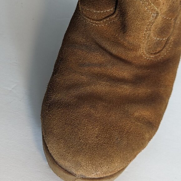 Vintage Suede Western Festival Platform Boots Shearling Lined Boho Size 8 - Picture 12 of 15